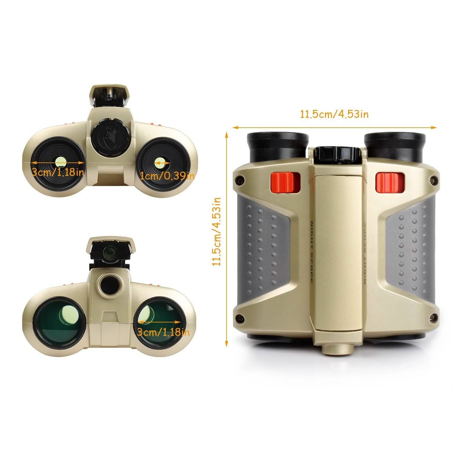 4x30 Kid Toy Night Vision Binoculars with Pop-Up LED Light Toys & Games - Tophatter Daily Deals