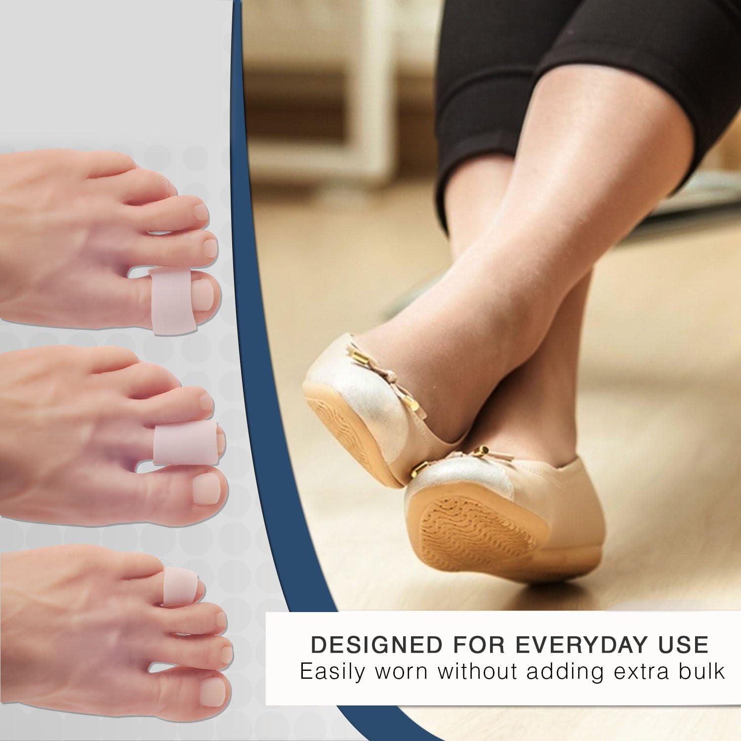 Gel Toe Protector - 4 X Silicone Toe Protectors Foot Bunion Blister Pain Relief Separator Tube Exercise & Fitness - Tophatter Daily Deals