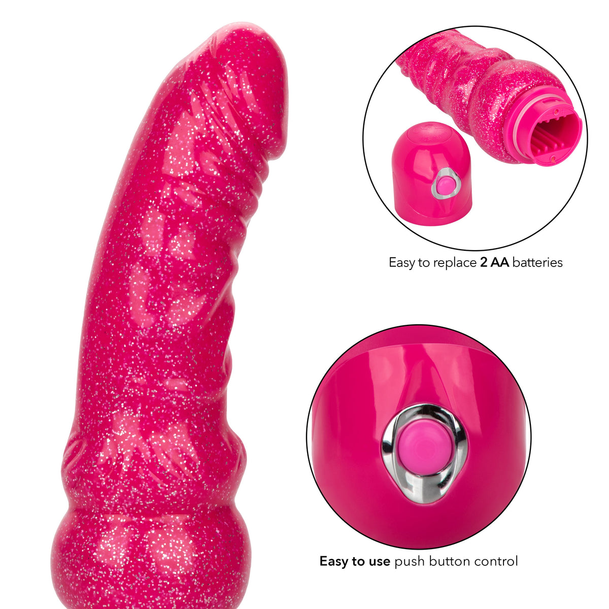 Naughty Bits Lady Boner Bendable Personal Vibrator Pink Glitter 10 Function Waterproof > Vibrators > Realistic Vibrators - Tophatter Daily Deals