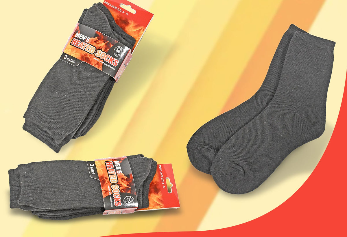 6-Pairs Men’s Heated Crew Socks Everything Else - Tophatter Daily Deals