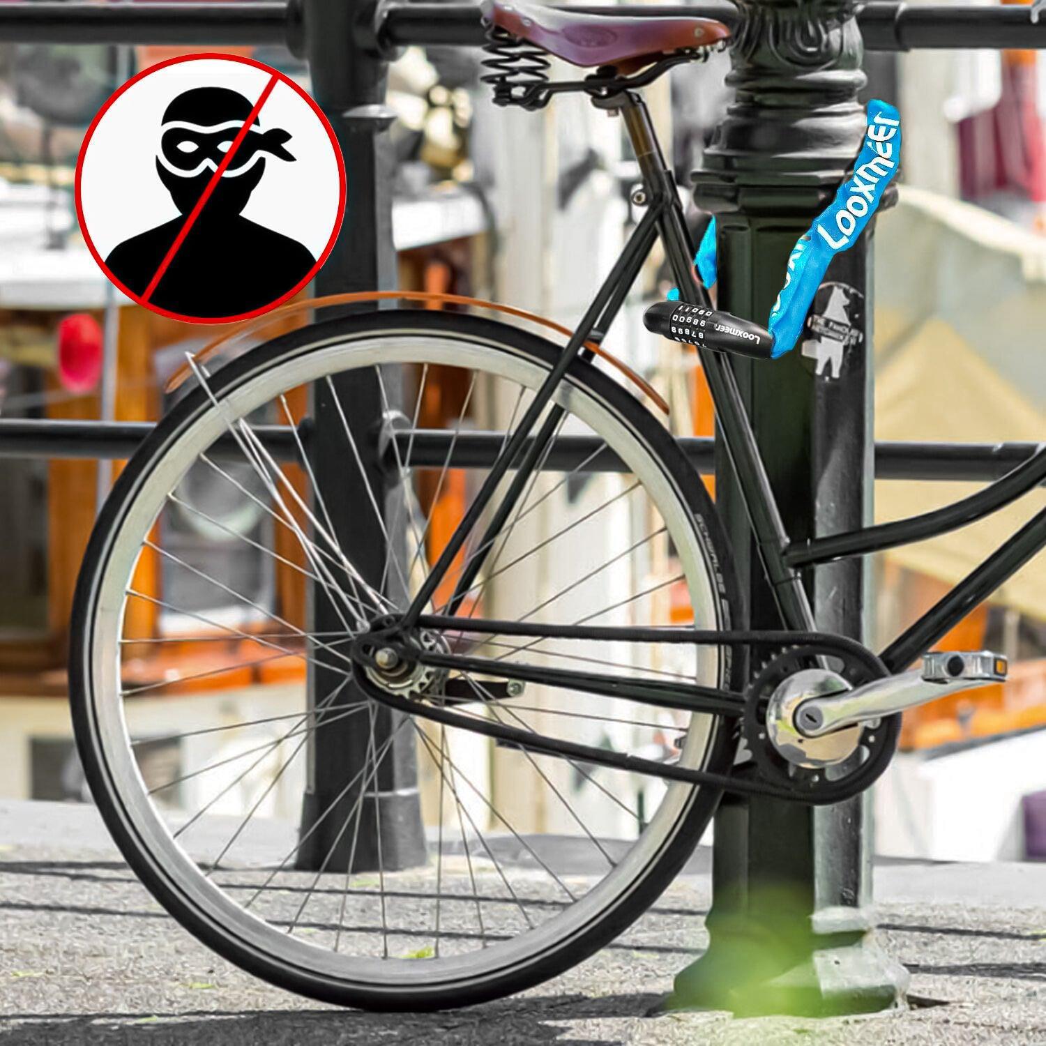 Best Bike Lock UK - Heavy Duty High Security 90cm 5-Digit Combination Chain Lock Cycling - Tophatter Daily Deals