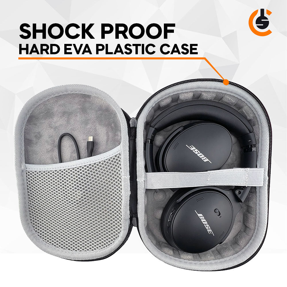 CentralSound EVA Hard Zippered Headphones Protective Carrying Case - Black Audio Accessories - Tophatter Daily Deals