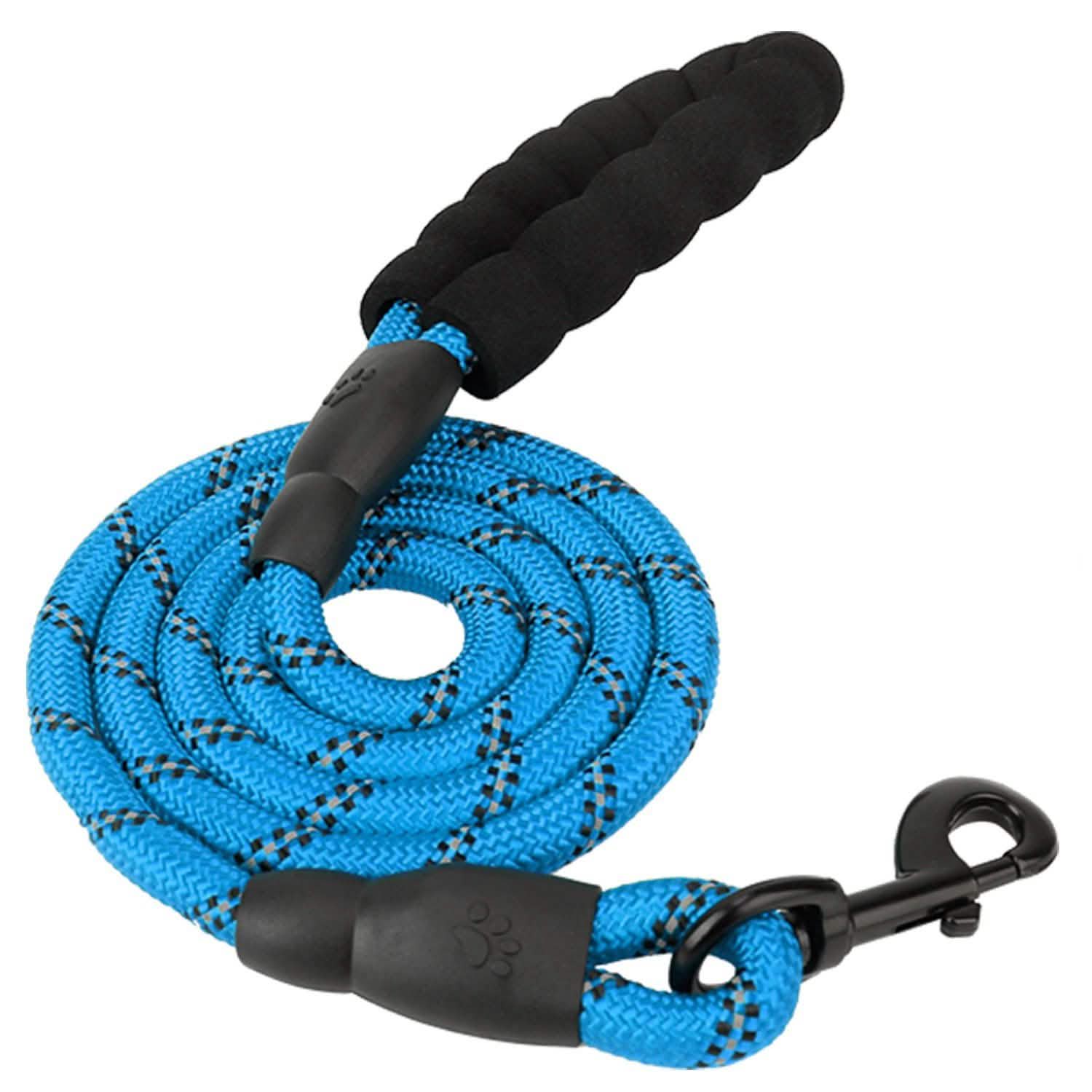 5 Ft. Dog Leash with Foam Handle Blue Pet Supplies - Tophatter Daily Deals