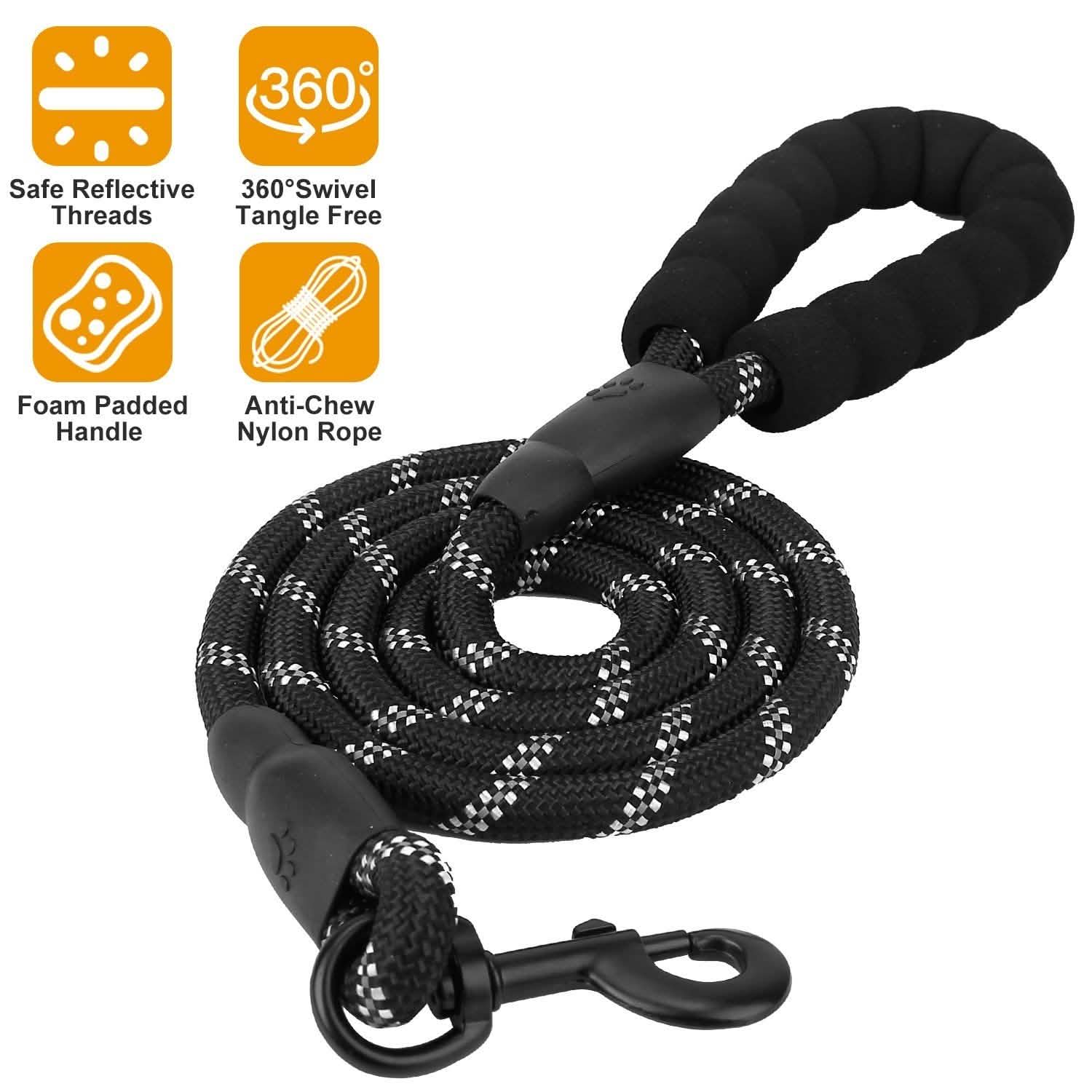 5 Ft. Dog Leash with Foam Handle Pet Supplies - Tophatter Daily Deals