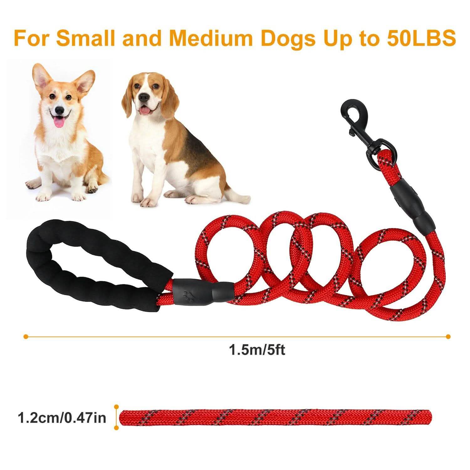 5 Ft. Dog Leash with Foam Handle Pet Supplies - Tophatter Daily Deals