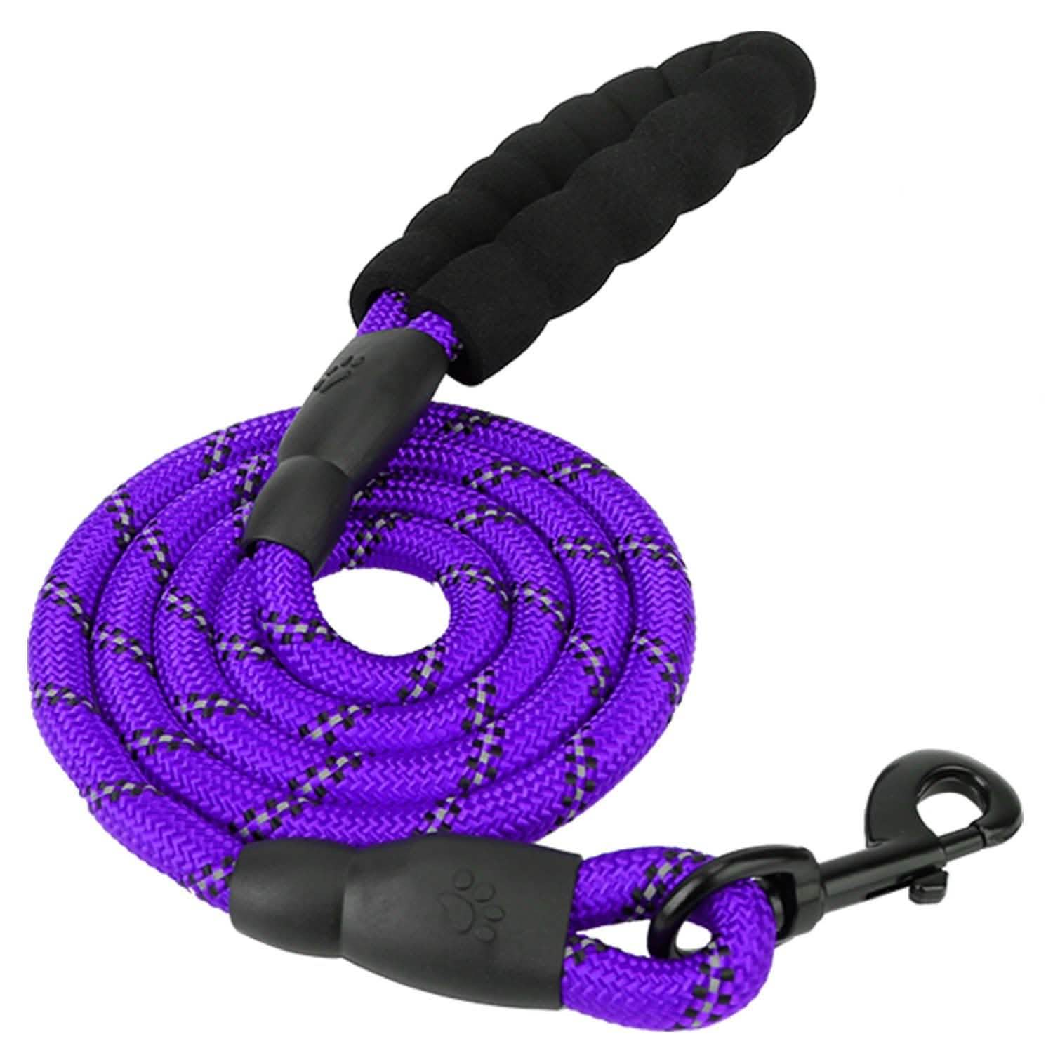 5 Ft. Dog Leash with Foam Handle Purple Pet Supplies - Tophatter Daily Deals