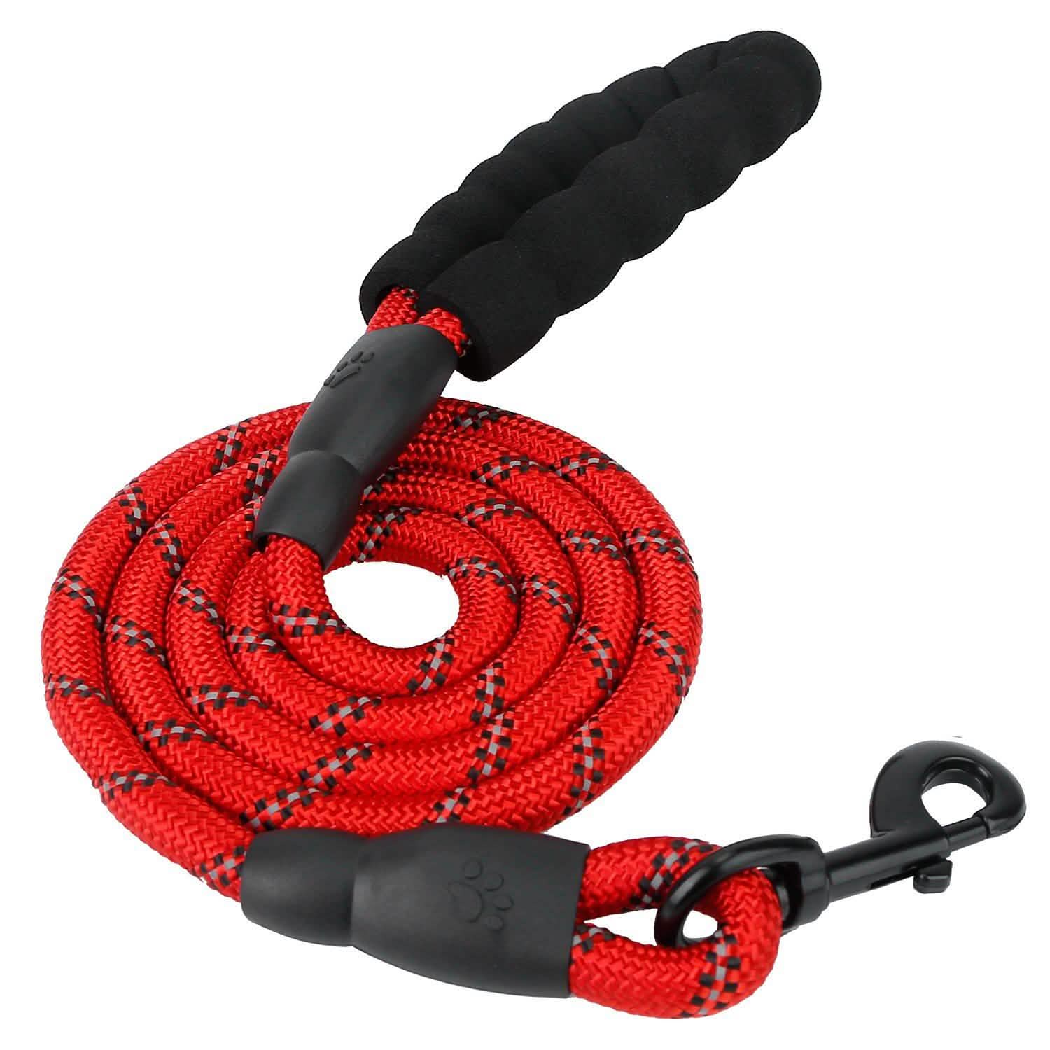 5 Ft. Dog Leash with Foam Handle Red Pet Supplies - Tophatter Daily Deals