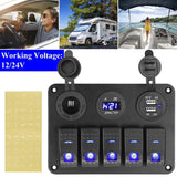 5 Gang Marine Panel Switch Automotive - Tophatter Daily Deals