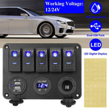5 Gang Marine Panel Switch Automotive - Tophatter Daily Deals