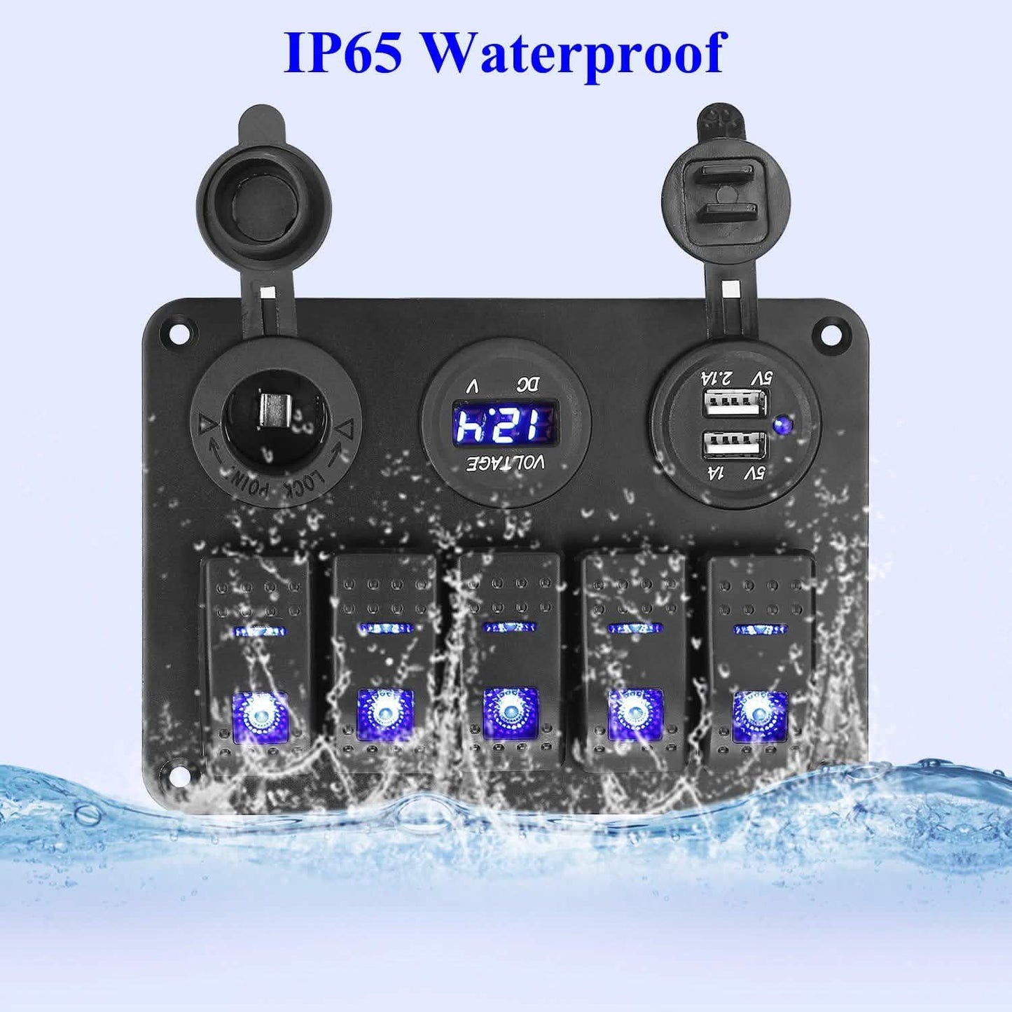 5 Gang Marine Panel Switch Automotive - Tophatter Daily Deals