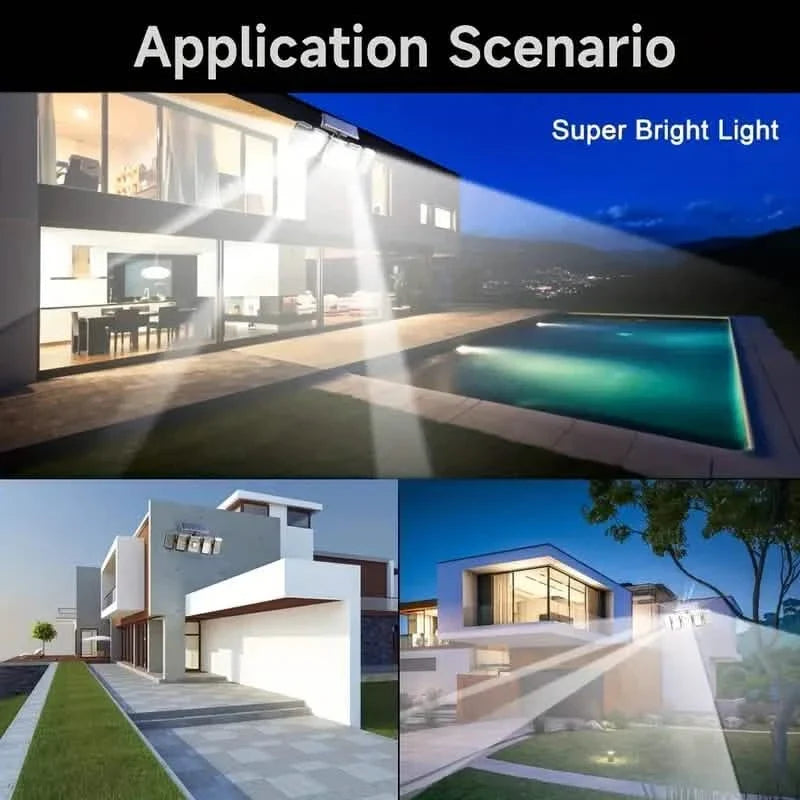 5 Heads Solar 300 LED Light Outdoor Motion Sensor Waterproof Wide-angle Illumination Wall Lamp Solar Outdoor Lights - Tophatter Daily Deals