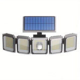 5 Heads Solar 300 LED Light Outdoor Motion Sensor Waterproof Wide-angle Illumination Wall Lamp Solar Outdoor Lights - Tophatter Daily Deals