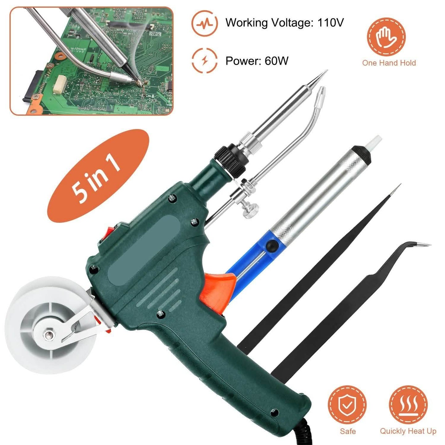 5-in-1 Automatic Hand-Held Soldering Iron Gun Kit Home Improvement - Tophatter Daily Deals