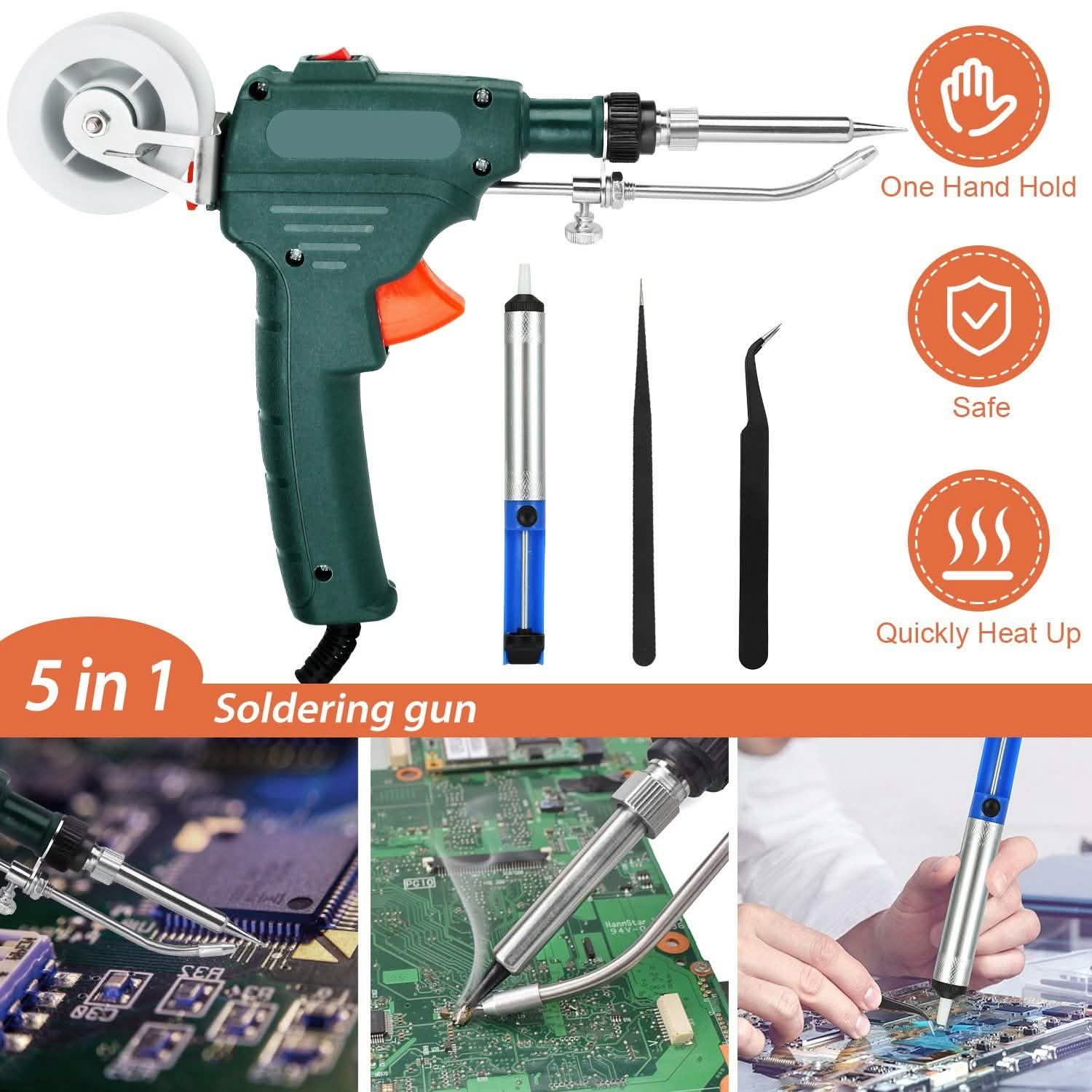 5-in-1 Automatic Hand-Held Soldering Iron Gun Kit Home Improvement - Tophatter Daily Deals