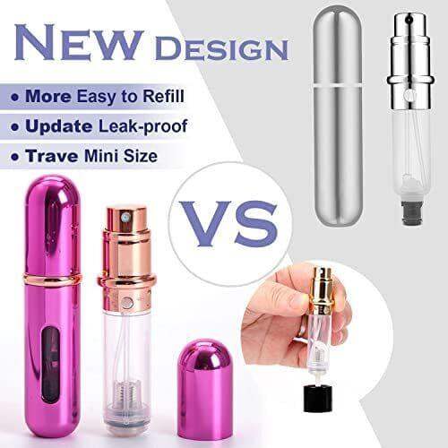 5 in 1 BUNDLE Mini Refillable Perfume Atomizer Bottle Travel Bottles & Containers - Tophatter Daily Deals