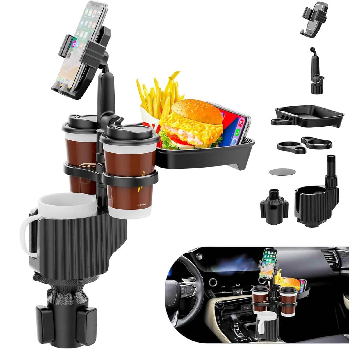 5-in-1 Car Organizer & Cup Holder Automotive - Tophatter Daily Deals