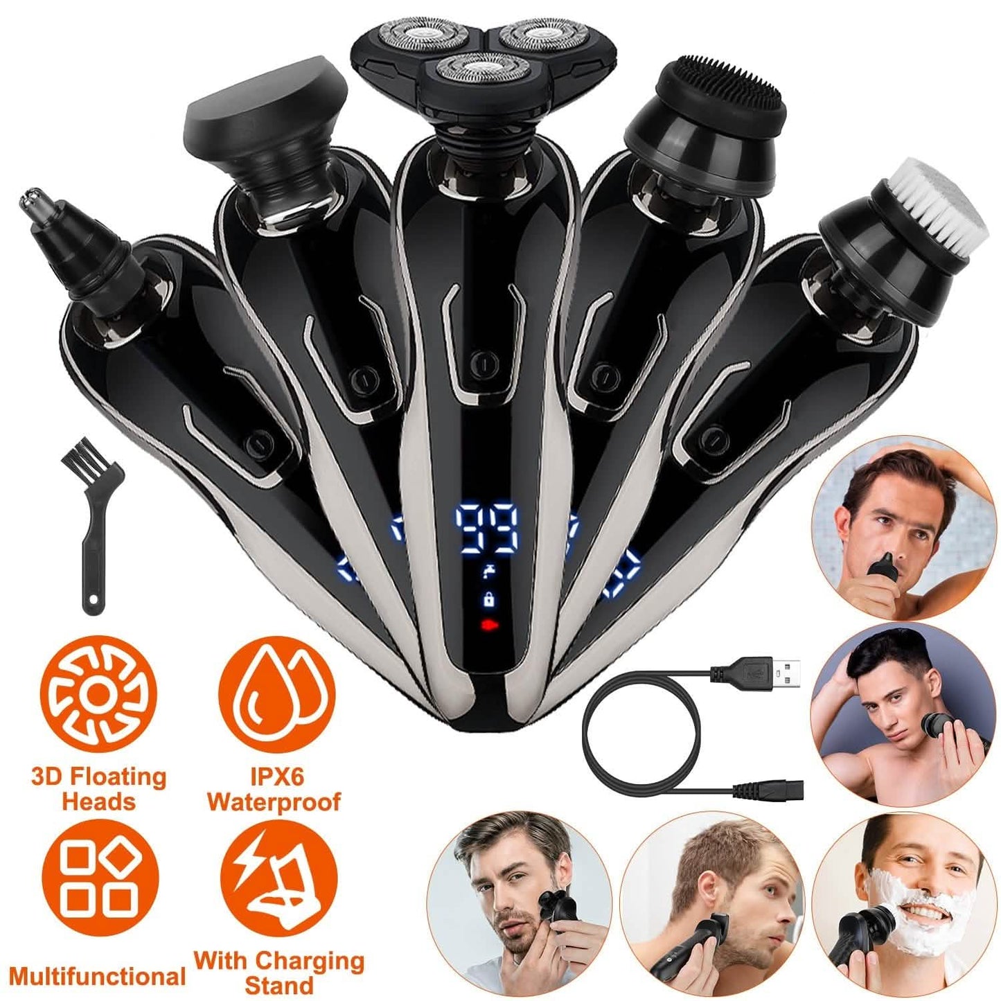 5-in-1 Electric Razor Shaver Men's Grooming - Tophatter Daily Deals
