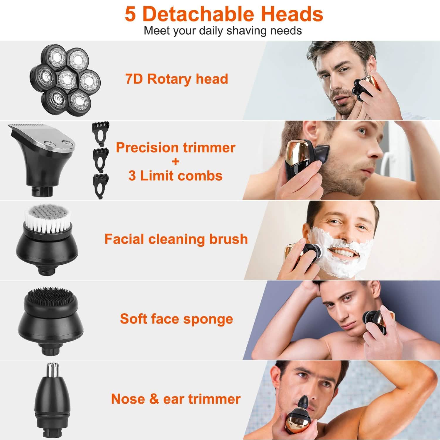 5-in-1 Rechargeable Cordless Trimmer Shaver Kit Men's Grooming - Tophatter Daily Deals