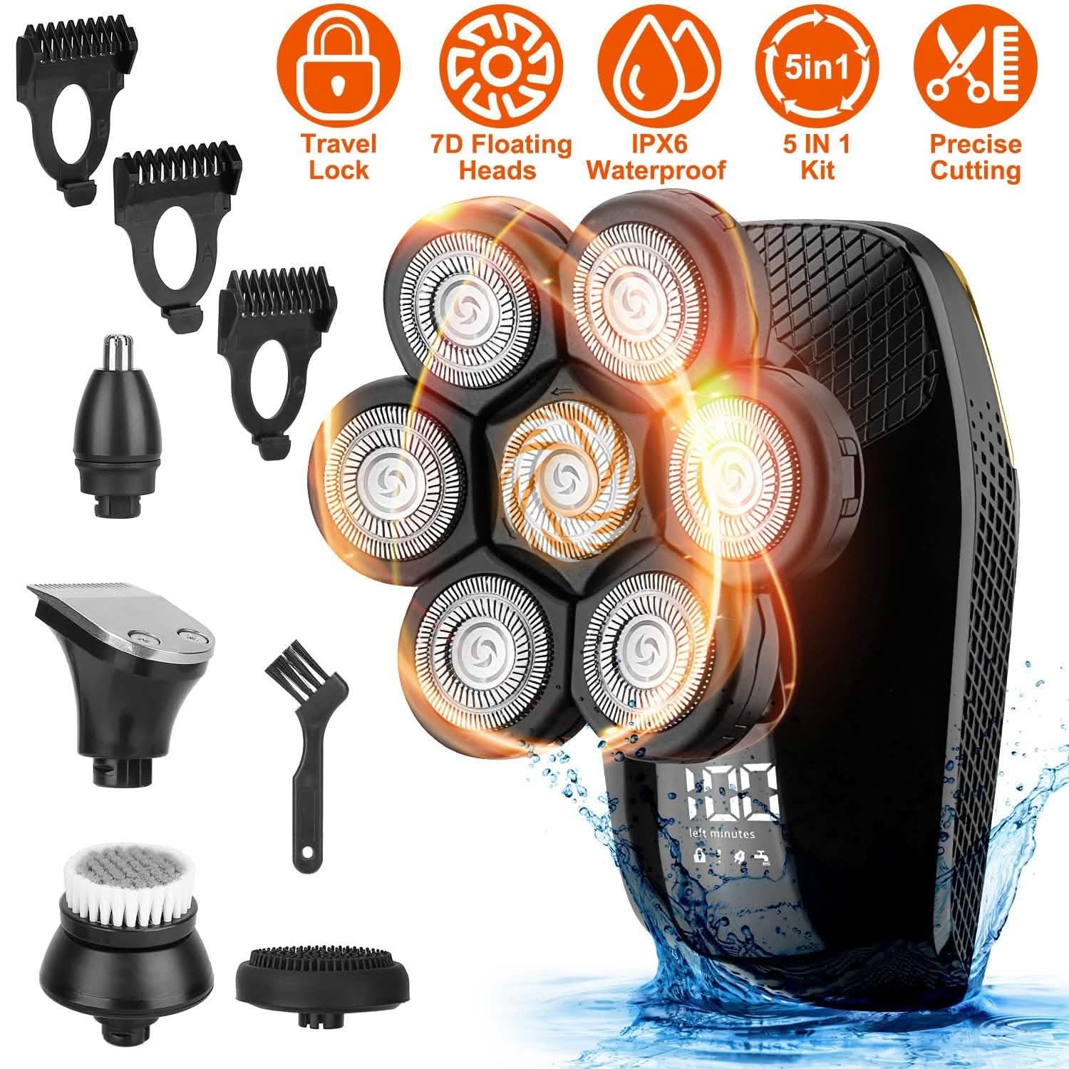 5-in-1 Rechargeable Cordless Trimmer Shaver Kit Men's Grooming - Tophatter Daily Deals