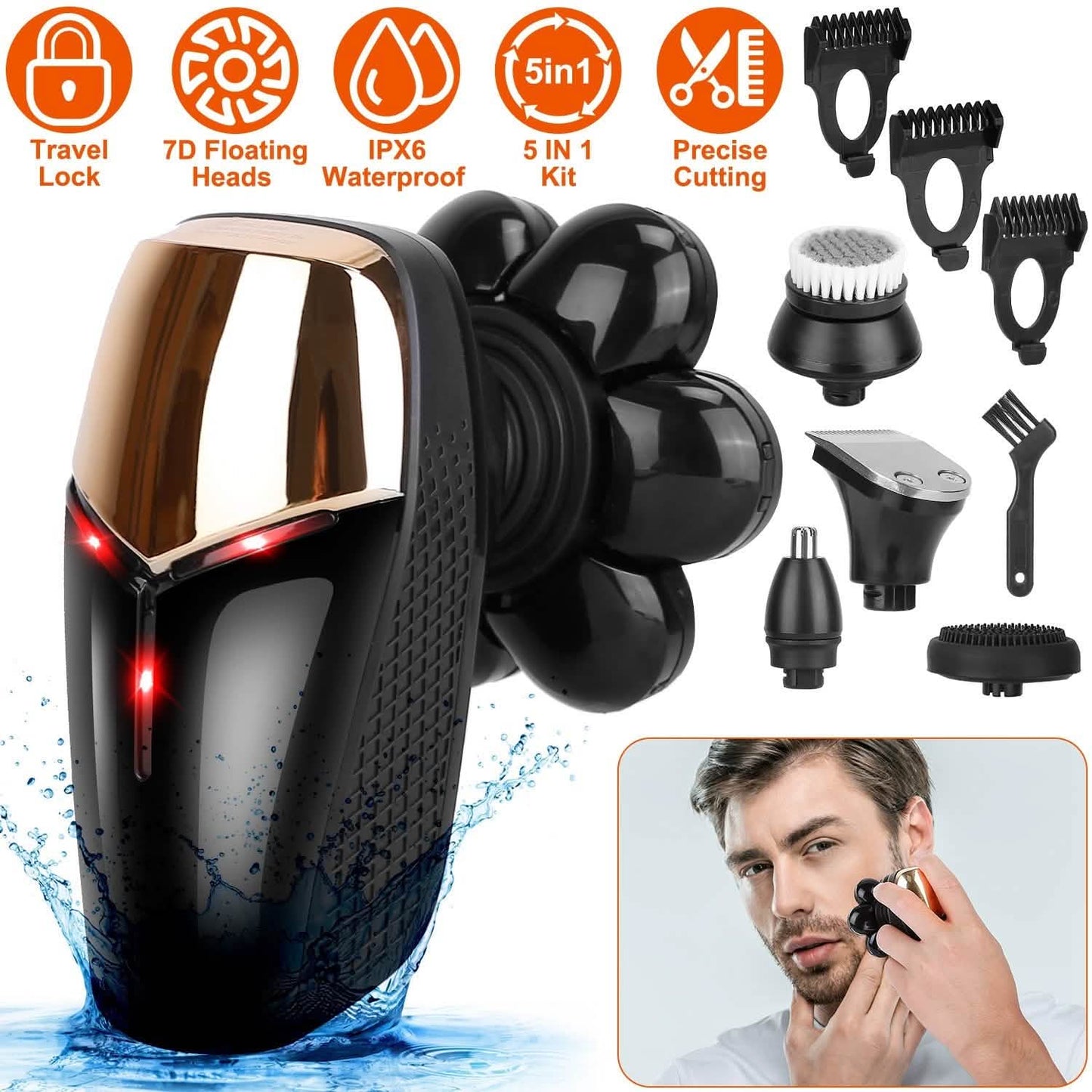 5-in-1 Rechargeable Cordless Trimmer Shaver Kit Men's Grooming - Tophatter Daily Deals
