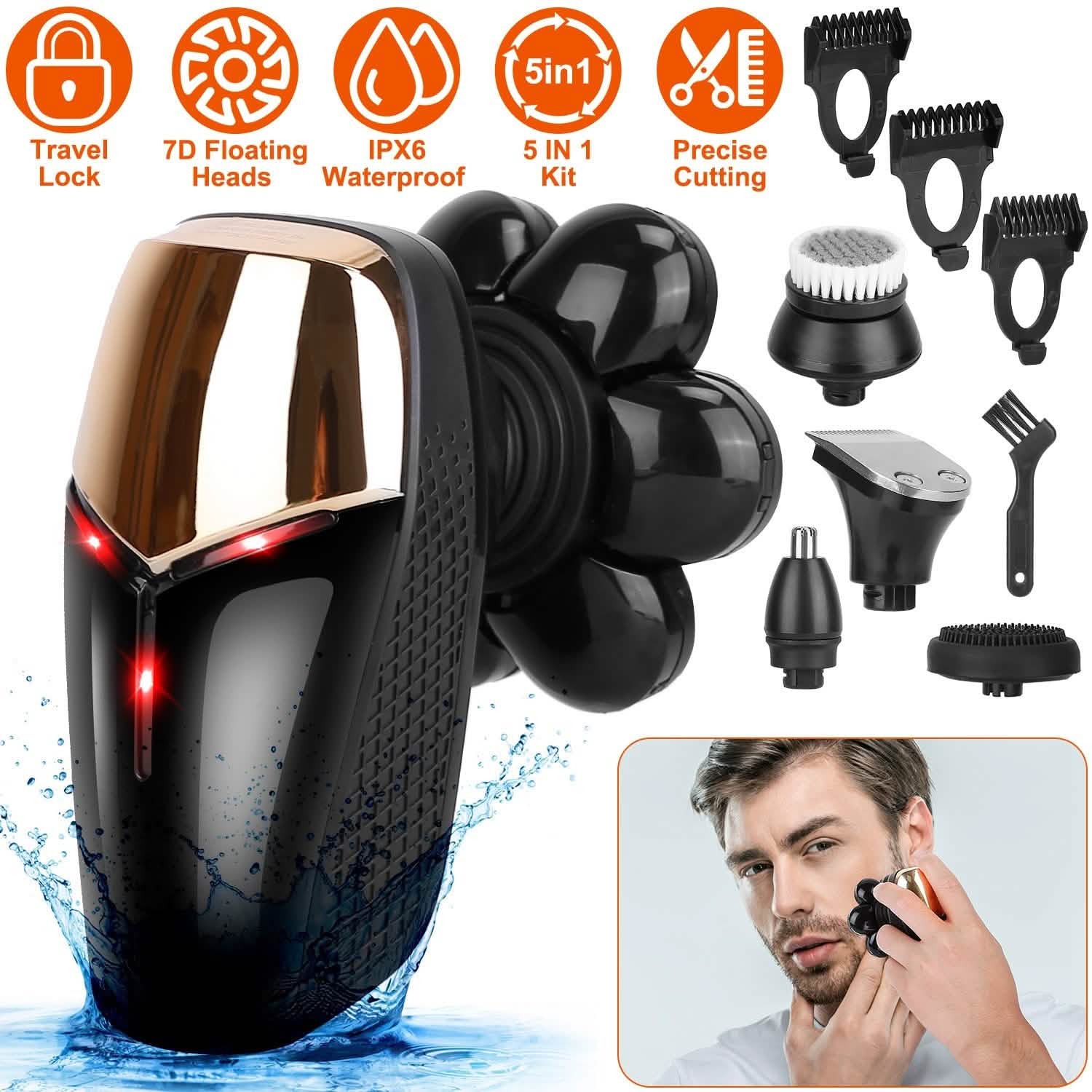 5-in-1 Rechargeable Cordless Trimmer Shaver Kit Men's Grooming - Tophatter Daily Deals
