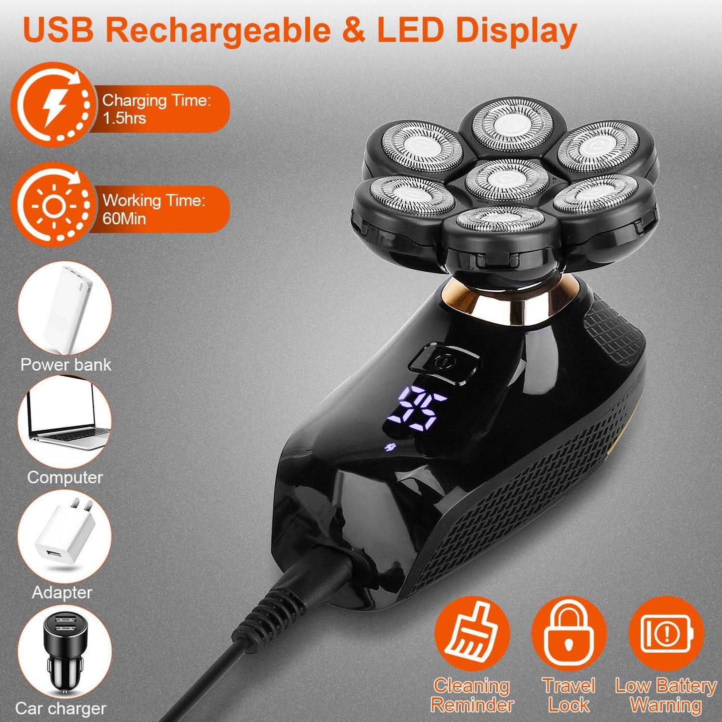 5-in-1 Rechargeable Cordless Trimmer Shaver Kit Men's Grooming - Tophatter Daily Deals