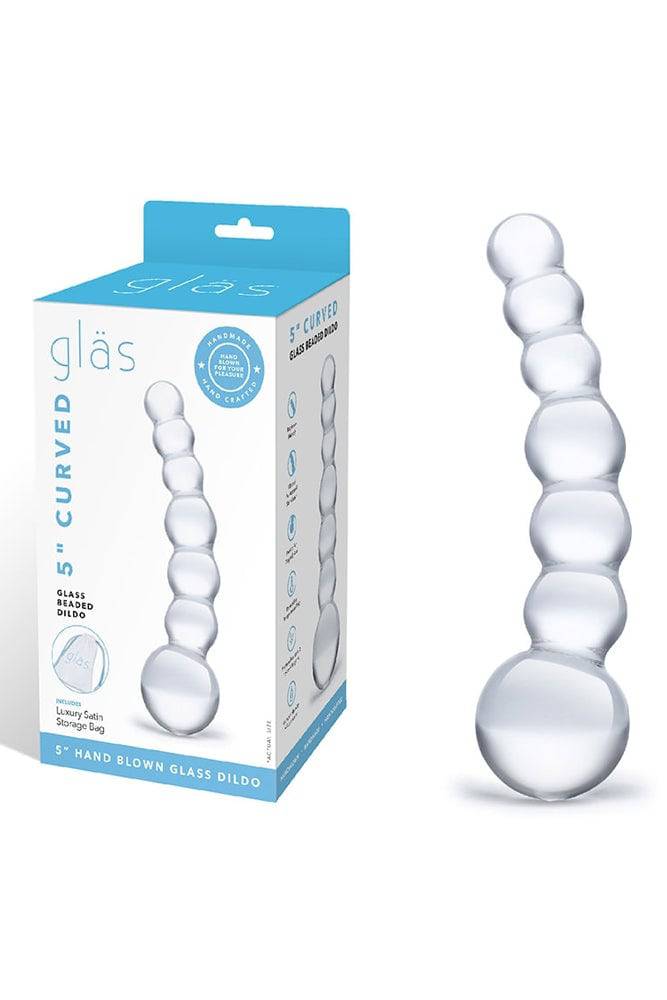 Gläs - Curved & Beaded - 5" Dildo - Clear Sex Toy - Tophatter Daily Deals