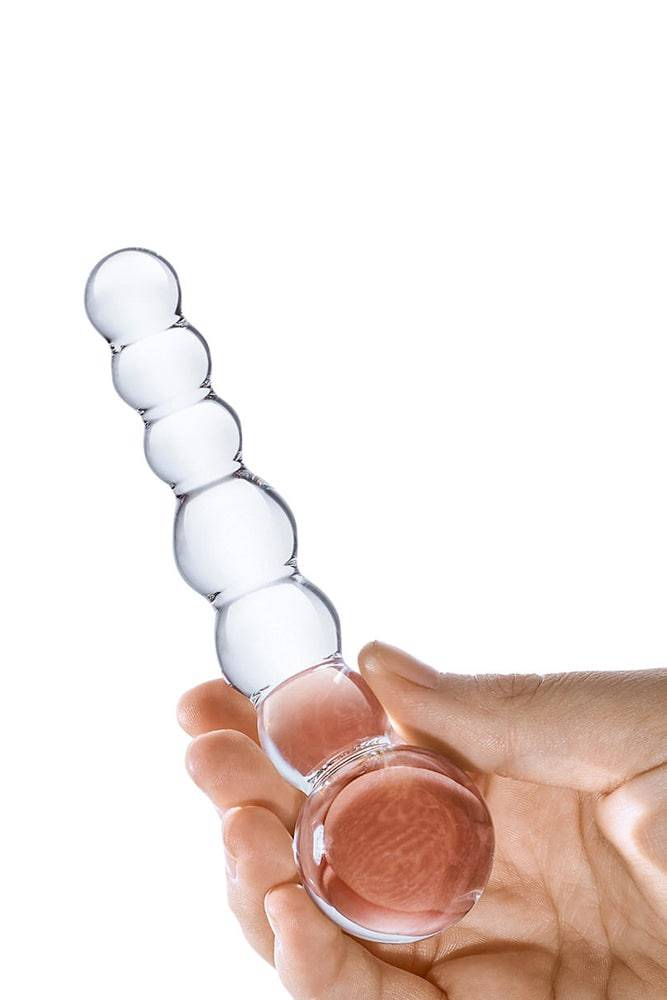 Gläs - Curved & Beaded - 5" Dildo - Clear Sex Toy - Tophatter Daily Deals