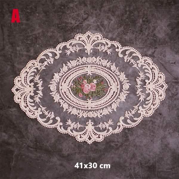 5-Pack: 3 Styles Vintage Lace Embroidery Placemat Wine & Dining - Tophatter Daily Deals