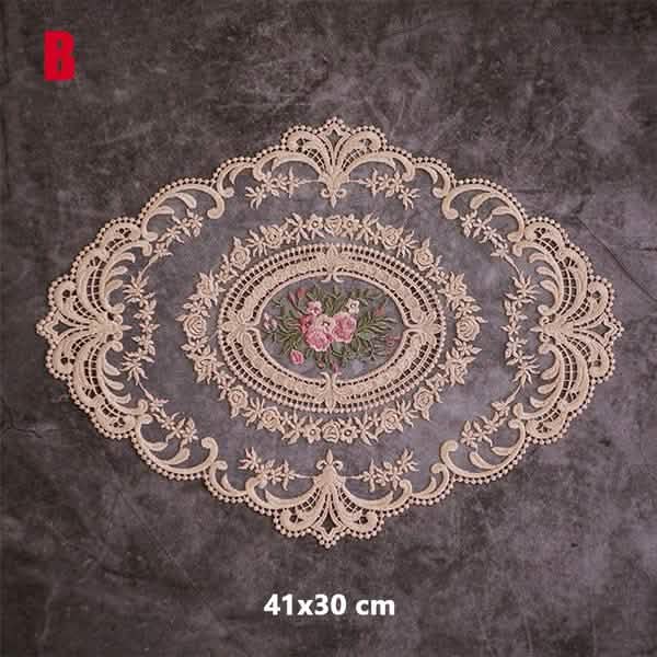 5-Pack: 3 Styles Vintage Lace Embroidery Placemat Wine & Dining - Tophatter Daily Deals
