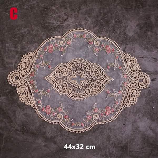 5-Pack: 3 Styles Vintage Lace Embroidery Placemat Wine & Dining - Tophatter Daily Deals