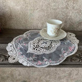 5-Pack: 3 Styles Vintage Lace Embroidery Placemat Wine & Dining - Tophatter Daily Deals