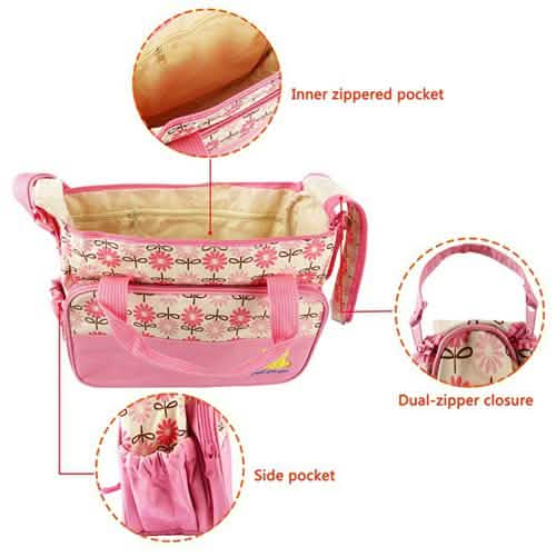 5-Pack: Baby Nappy Diaper Bag Set Baby Gear - Tophatter Daily Deals