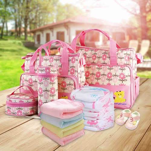 5-Pack: Baby Nappy Diaper Bag Set Baby Gear - Tophatter Daily Deals