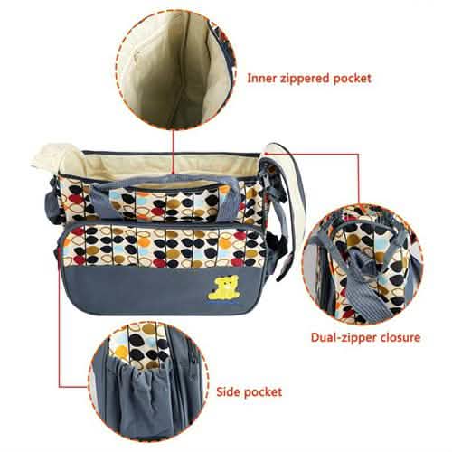 5-Pack: Baby Nappy Diaper Bag Set Baby Gear - Tophatter Daily Deals
