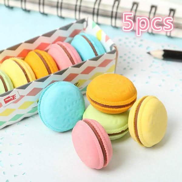 5-Pack: Macaron Erasers