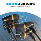 5-Pack: Microphone Wired Earbuds Isolating In-Ear Headphones In-Ear Headphones - Tophatter Daily Deals