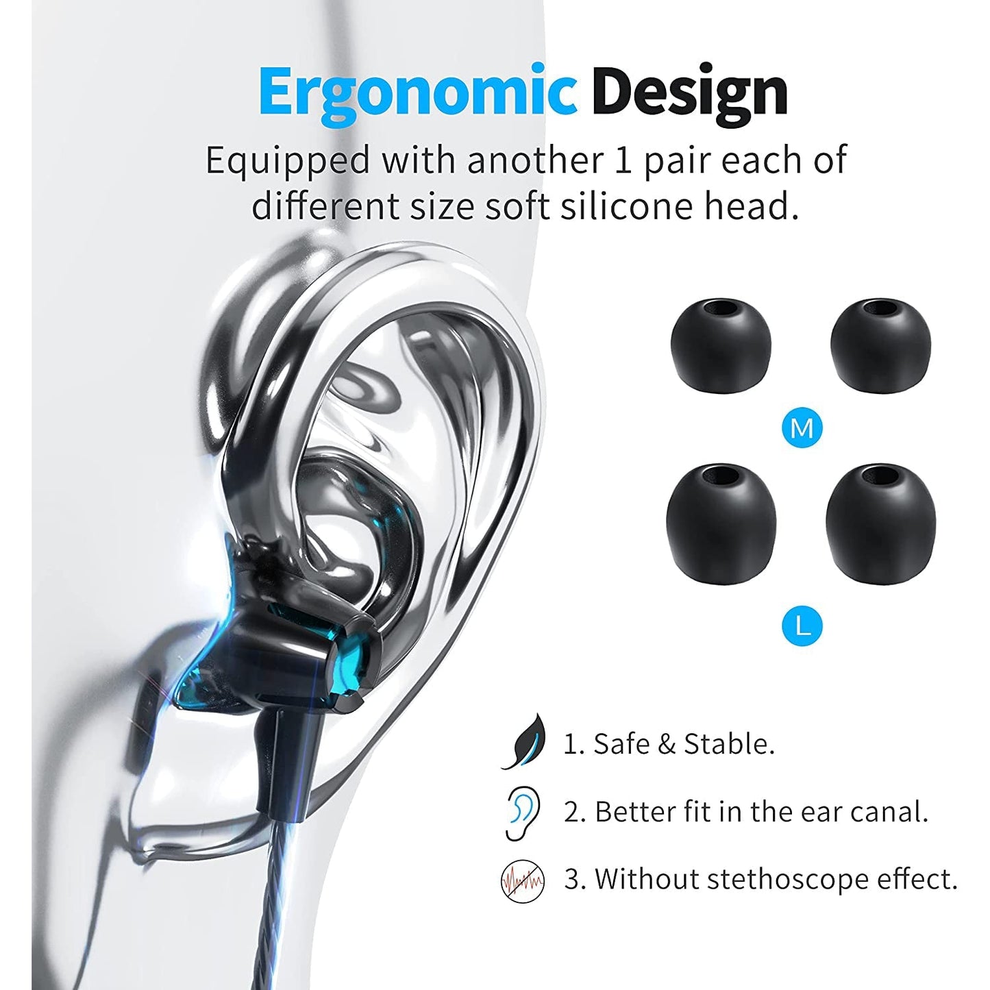 5-Pack: Microphone Wired Earbuds Isolating In-Ear Headphones In-Ear Headphones - Tophatter Daily Deals