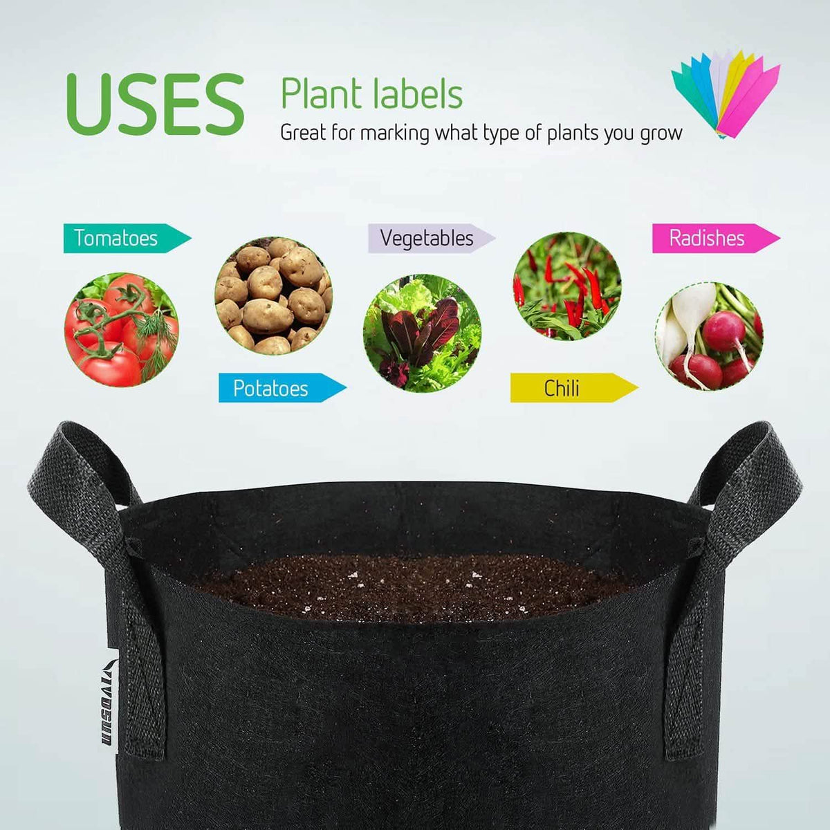 5-Pack: Plant Grow Bags Garden & Patio - Tophatter Daily Deals
