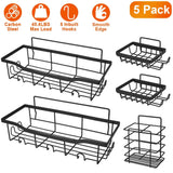 5-Pack: Shower Caddy Shelves with 18 Inbuilt Hooks Bath - Tophatter Daily Deals