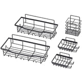5-Pack: Shower Caddy Shelves with 18 Inbuilt Hooks Bath - Tophatter Daily Deals
