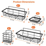 5-Pack: Shower Caddy Shelves with 18 Inbuilt Hooks Bath - Tophatter Daily Deals
