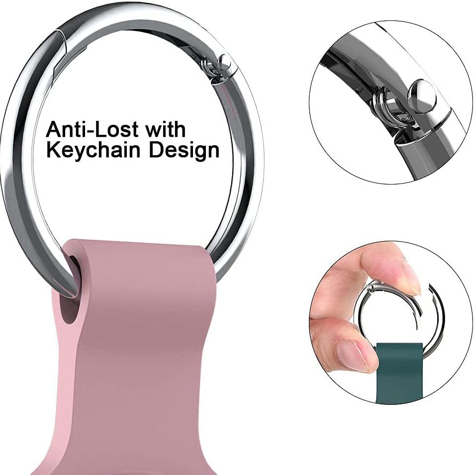 5-Pack: Silicone Airtag Holder with Anti-Lost Keychain Apple AirTag Case - Tophatter Daily Deals