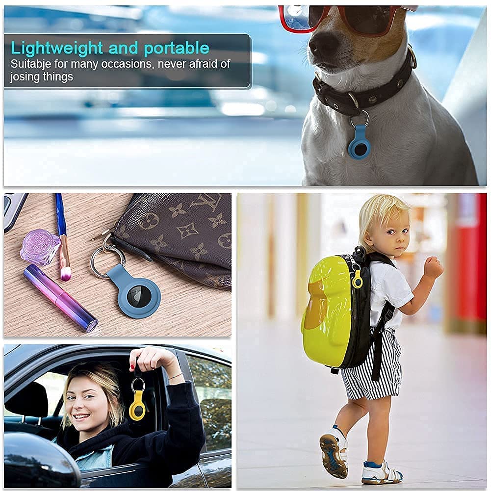5-Pack: Silicone Airtag Holder with Anti-Lost Keychain Apple AirTag Case - Tophatter Daily Deals