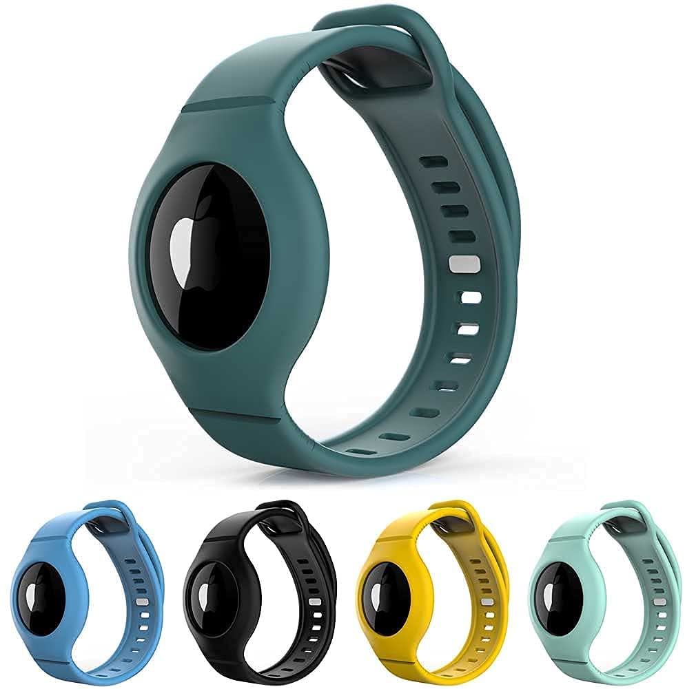 5-Pack: Silicone Airtag Holder with Anti-Lost Keychain Watchband Apple AirTag Case - Tophatter Daily Deals