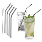 5-Pack: Stainless Steel Bend Or Straight Drinking Straws Wine & Dining - Tophatter Daily Deals