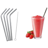 5-Pack: Stainless Steel Bend Or Straight Drinking Straws Wine & Dining - Tophatter Daily Deals