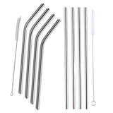 5-Pack: Stainless Steel Bend Or Straight Drinking Straws Wine & Dining - Tophatter Daily Deals