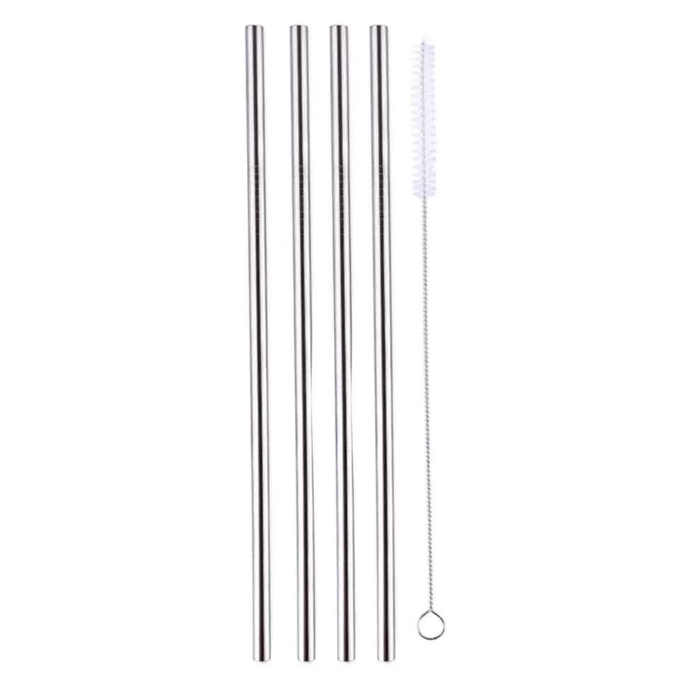 5-Pack: Stainless Steel Bend Or Straight Drinking Straws Straight Wine & Dining - Tophatter Daily Deals