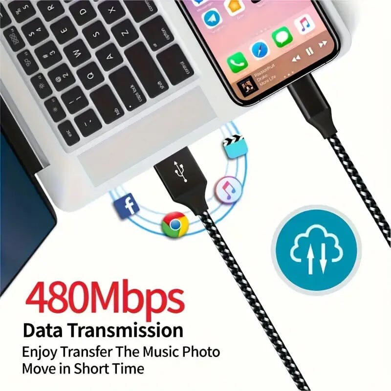 5-Pack: USB Type-C Fast Charging Cable Charging Cable - Tophatter Daily Deals